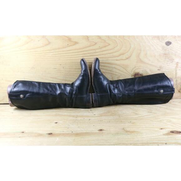 Frye Boots Womens 6.5 B Black Leather Melissa Button Equestrian Extended Calf - Picture 4 of 6